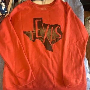 Orange/coral crew neck! Worn one time !!